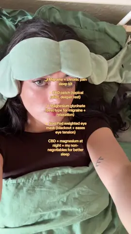 When you live with chronic pain (mine is chronic migraine), sleep can feel impossible - but it’s also one of the biggest factors in how the next day feels. This little bundle from The Antidotes has been a game changer for me: 🌿 CBD topical patch - I’ve used CBD for years, but the patch format surprised me. It releases slowly overnight, helps calm my nervous system, and I actually notice deeper, less broken sleep. 💊 Magnesium glycinate tablets - not all magnesium is equal. Glycinate is the most gentle on the stomach and is one of the best types for migraine, supporting muscle relaxation, nervous system balance, and better quality rest. 😴 Nod Pod weighted eye mask - still my ultimate essential. The gentle weight + blackout effect eases light sensitivity and eye tension, which are constant migraine triggers for me. None of these “cure” migraine, but together they make sleep possible - and for anyone with chronic pain, that’s huge. Sleep is my non-negotiable, and these three are now part of my everyday routine. ❤️‍🩹 If you struggle with chronic pain or migraine, I’d honestly recommend trying magnesium at night, paired with CBD - you never know, it might make the difference between a restless night and waking up actually rested. This is just my personal experience - always check what works best for you. 🫶🏻 What’s one thing that helps you sleep better with pain? #chronicpain #bettersleep #chronicmigraine 