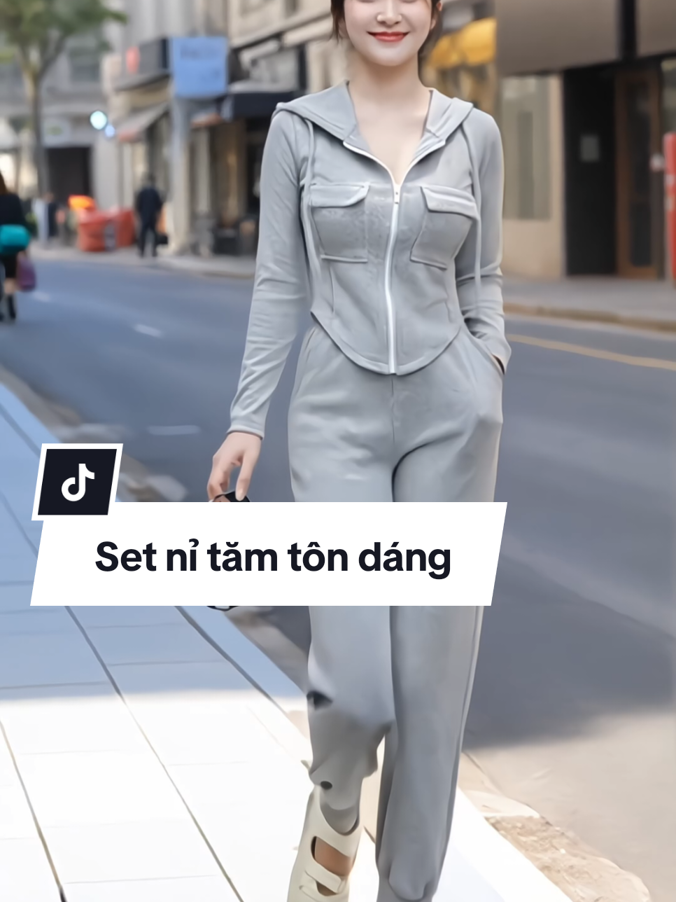 Set nỉ nữ tôn dáng, chất nỉ tăm thoải mái, áo vạt bầu tôn eo, quần suông bo gấu gọn gàng tôn dáng xinh #setdoni #setdoxinh #setboninu #setdothudong #xuhuong 