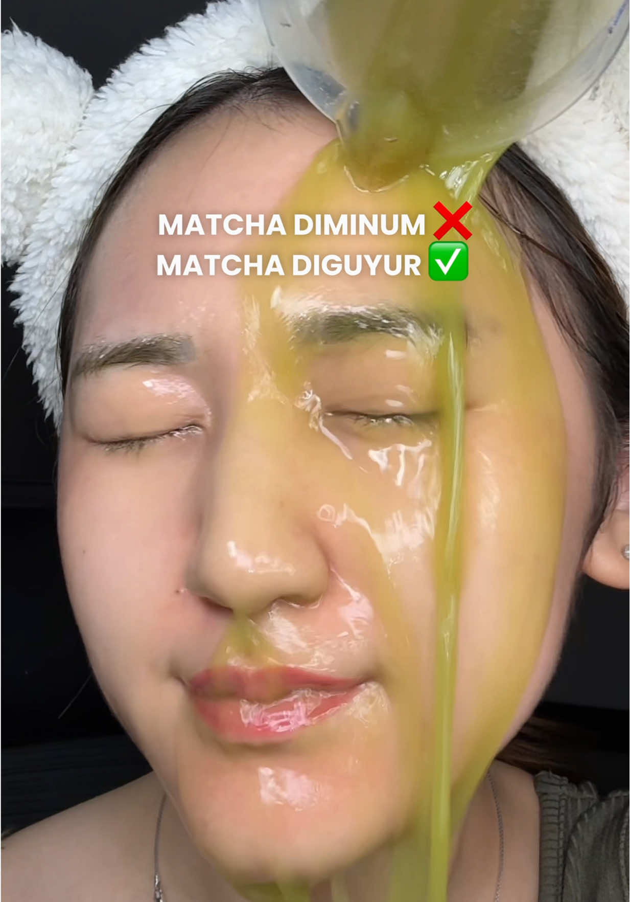 saking sukanya sama matcha, cuci muka aja pake matcha 🤣💚 #matchacleanser #matchag2g  