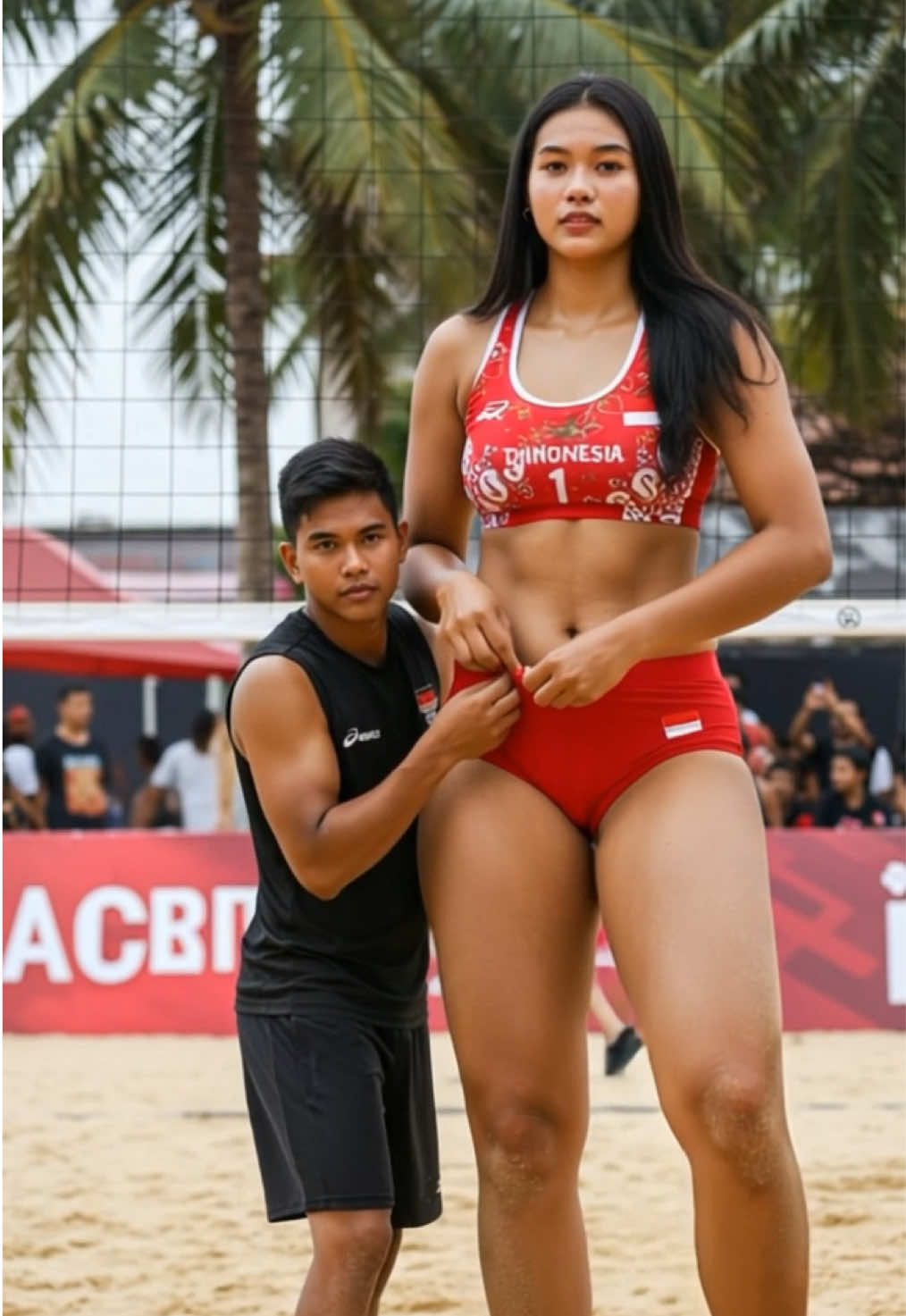 World's tallest female volleyball player in 🇮🇩#tallwoman #tallgirlfriend #volleyball #indonesia 