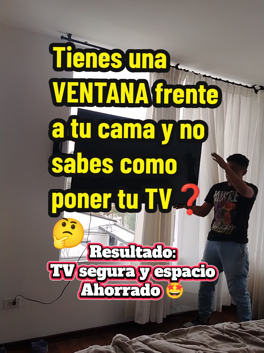 Te cuento.. 👷 ↗️ Tuvimos el caso de un cliente que tenía una ventana frente a su cama, y no queria poner un soporte de techo porque estéticamente no se veia bien (y tenia toda la razón 😅). ↗️ Procedimimos a instalar la base de nuestro Soporte Giro 180° en el lado lateral de tal manera que al girar le quede frente a su cama y cuando no desea utilizar lo coloque hacia el otro lado y no obstruya el uso de su ventana. 👷  Si te pasa el mismo caso no dudes en contactarnos 👨🏽‍💻. #SoportEcTV #soportesparatv #soportegiro180 #parati #quito 