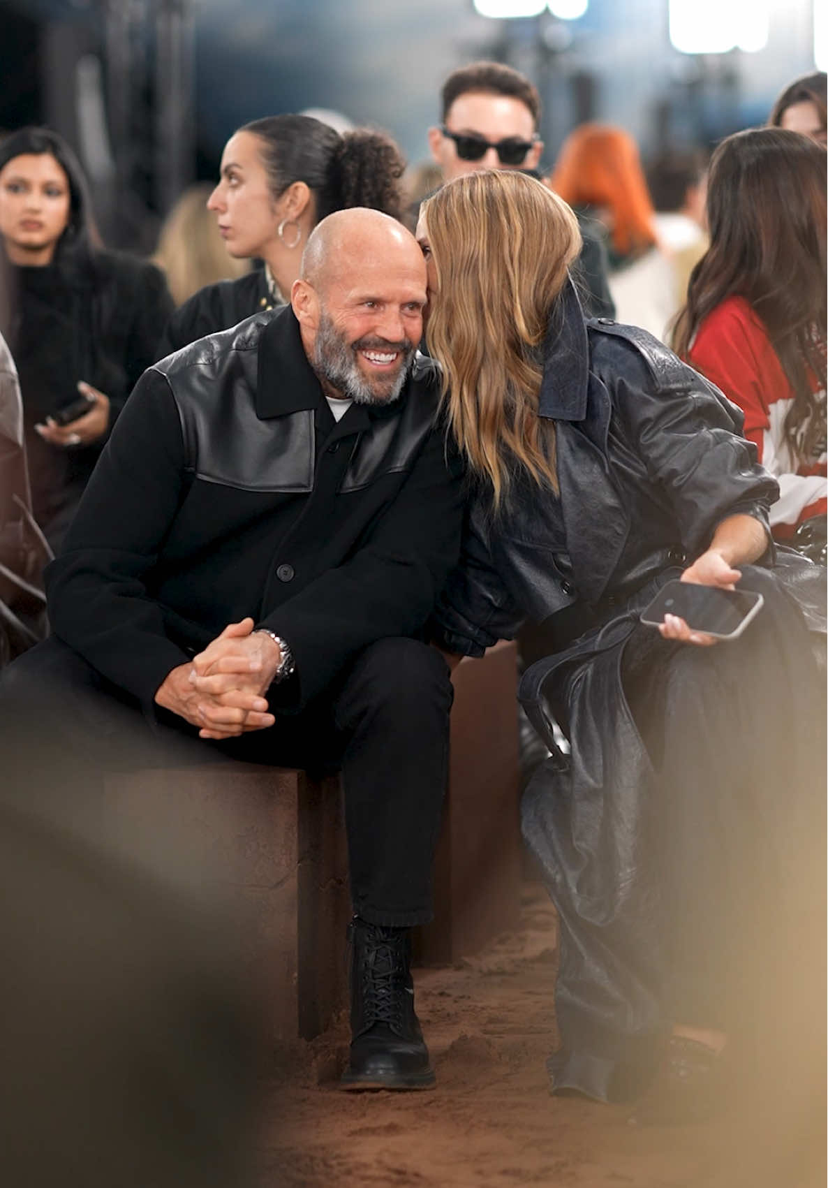Rosie Huntington-Whiteley & Jason Statham attend Burberry