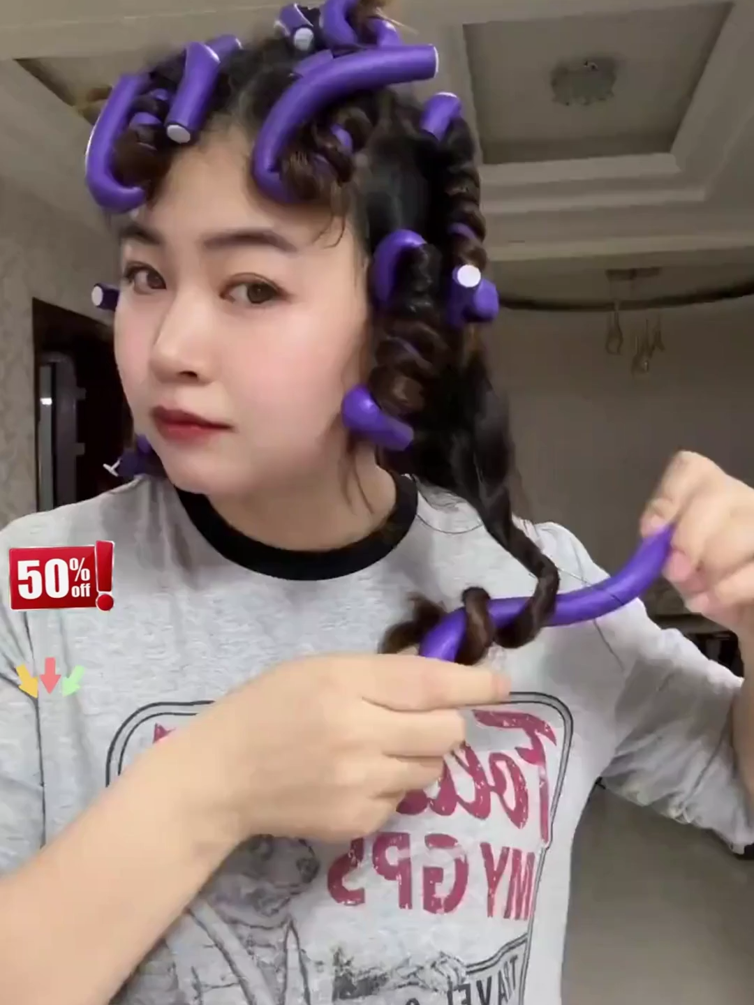 เครื่องม้วนผมฟองน้ำ เครื่องม้วนผมขี้เกียจ เครื่องม้วนผมฟู เครื่องมือจัดแต่งทรงผม ไม่ทำลายเส้นผม 卷发棒