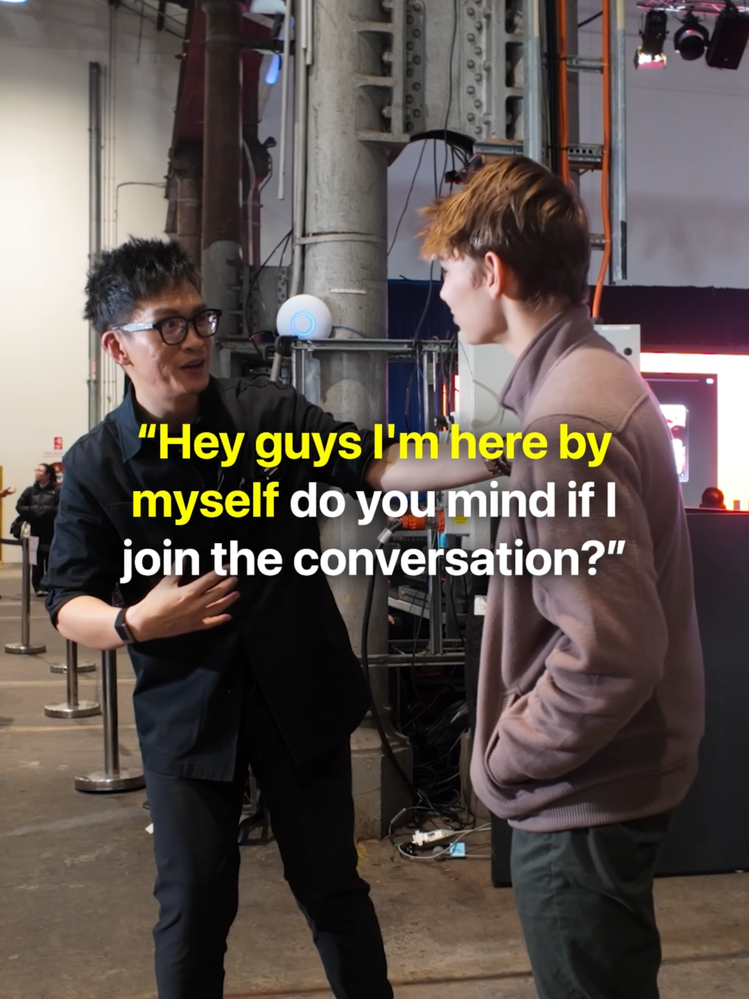 The fastest way to connect with a group of strangers: 1. Smile 2. Be vulnerable - 