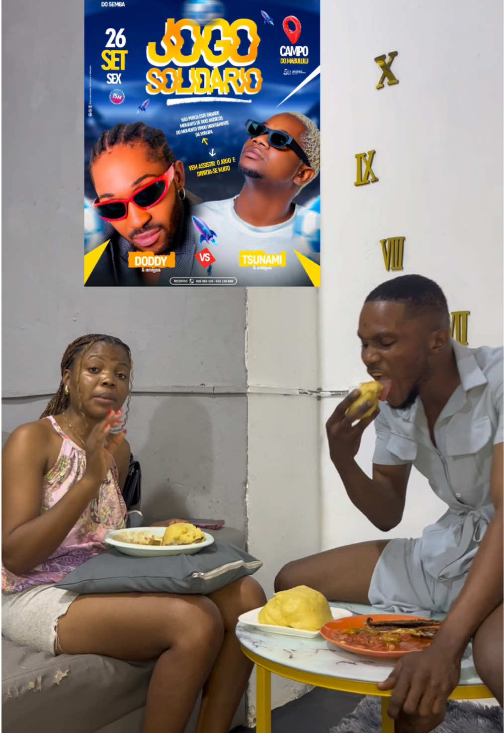 Olá Presença confirmada “Casal Do Funge” no dia 26 no jogo solidário do @DODDY🎙 e @Tshunami Obscenas 🥰🥰🥰  @Lauriany Pedro 🇦🇴  @ROdma e Lauriany Novo SãoPaulo @Mãe bakongo. ❤️🇦🇴😭 