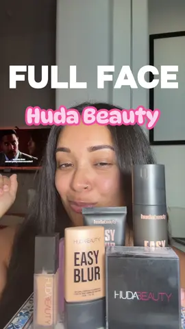 Full face of @Huda Beauty  - Huda Beauty Easy Blur foundation in 330N Butter Pecan  - Faux Filter concealer in Sugar Buscuit  - Color corrector in Pink Pomello  #fullface #makeup #makeuptutorial #beautytips #foundation 