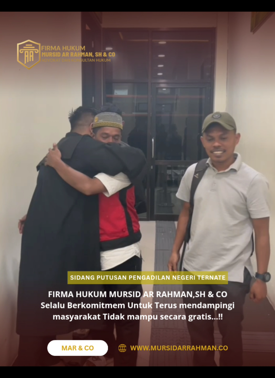 Firma Hukum MURSID AR RAHMAN. SH & CO selalu Berkomitmen akan selalu mendampingi masyarakat tidak mampu secara gratis... #firma #pengacara #fyp #viral #pidana 