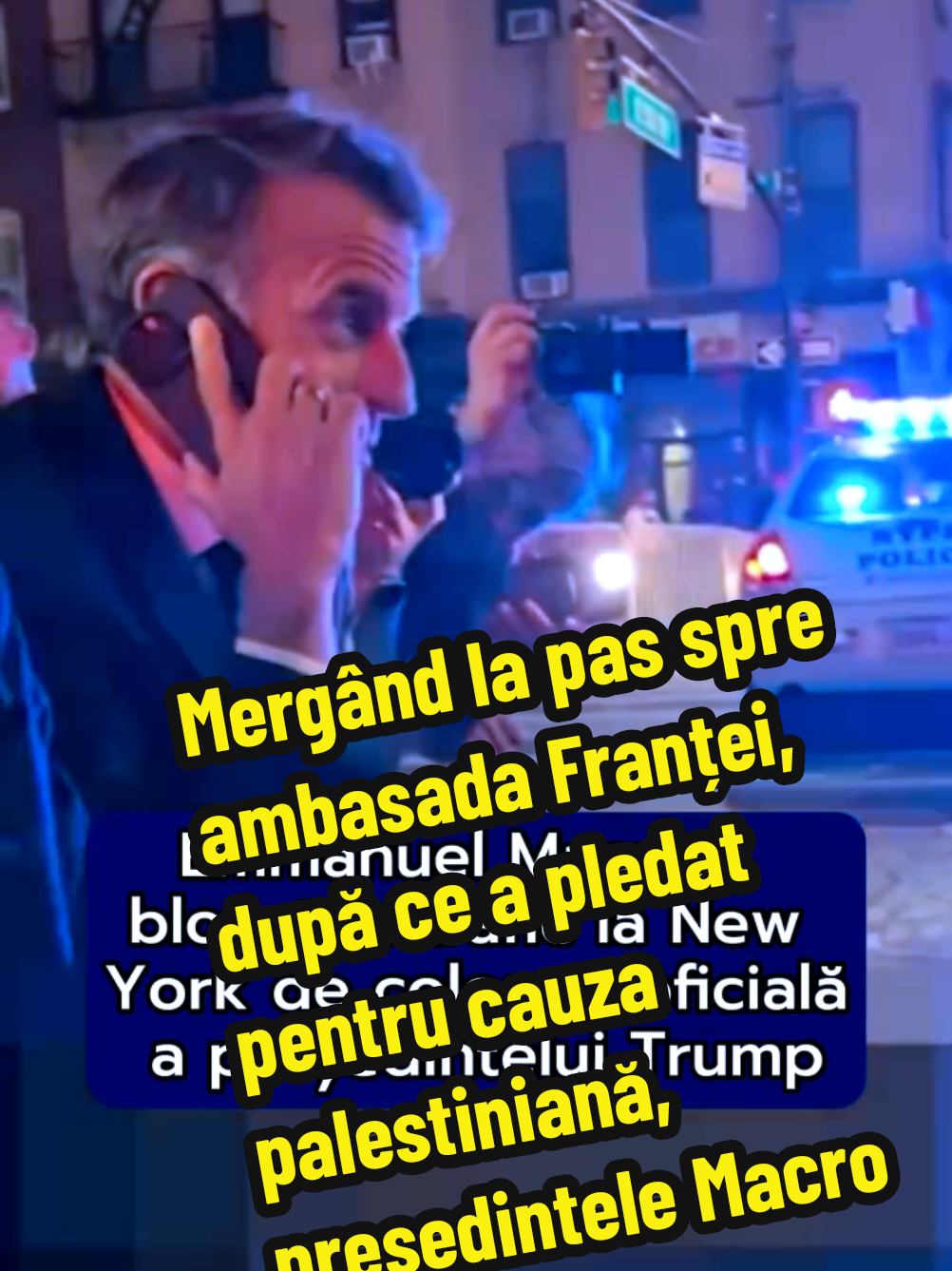 Mergând la pas spre ambasada Franței, după ce a pledat pentru cauza palestiniană, președintele Emmanuel Macron s-a lovit de un blocaj rutier la o intersecție din New York. Mai mult, polițiștii nu l-au recunoscut pe șeful statului francez, notează BFMTV. #france #macron #trump #america #usa🇺🇸 