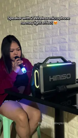 Bluetooth Speaker with 2 Wireless Microphone n may light effect 🥰 #bluetoothspeaker #kimisospeaker #portablespeaker #karaokespeaker #speaker 