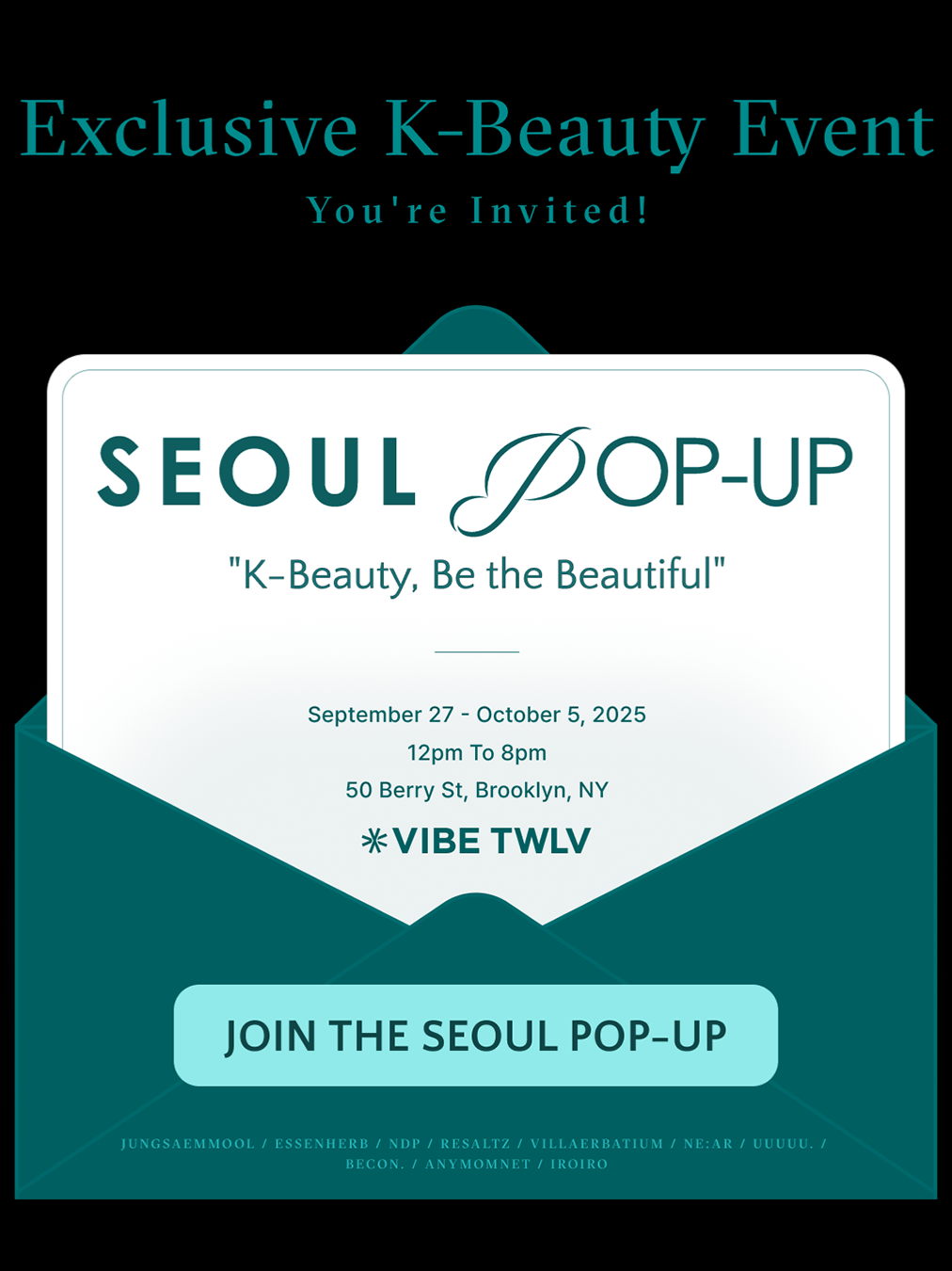 K-Beauty meets the city of liberty 🗽 JUNG SAEM MOOL Pop-Up is coming to New York! Join us for the [SEOUL POPUP in VIBE TWLV, NY] ✨ 📍 50 Berry St, Brooklyn, NY 📅 September 27 – October 5, 2025 ⏰ 12 PM – 8 PM #jungsaemmool #jsmbeauty #nycpopup #kbeauty #cushionfoundation #Brooklyn #NYC #beautyevent #fyp
