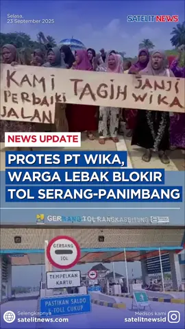 Puluhan massa yang mengatasnamakan diri warga Desa Margamulya, Kecamatan Cileles, Kabupaten Lebak, menggelar aksi demo dengan memblokade jalan Tol Serang Panimbang (Serpan) Seksi II, Selasa (23/9/2025). Mereka menyebut aksi itu dilatarbelakangi kekecewaan warga terhadap PT Wijaya Karya (Wika) yang sudah dianggap ingkar janji memperbaiki jalan kampung yang kini kondisinya rusak parah. Selengkapnya baca di satelitnews.com #satelitnews #lebak #lebakbanten #tolserangpanimbang 