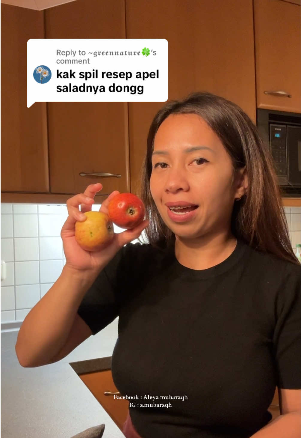 Replying to @~𝖌𝖗𝖊𝖊𝖓𝖓𝖆𝖙𝖚𝖗𝖊🍀 ini dia resep apple saladnya, jangan lupa di save dan buat juga ya 🍎🍏 #saladapple #appleliar #tinggadijerman #tiktokindonesia #aleyamaxx 