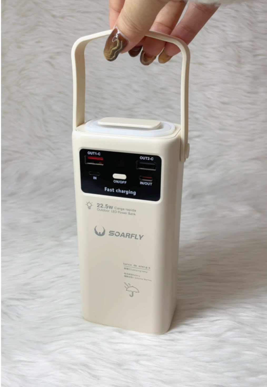 Soarfly 30,000mah powerbank with 22.5W fast charge and built-in lamp 💡 🔌💫 #solarpowerbank #soarfly #fastcharging #fastcharger #powerbank 