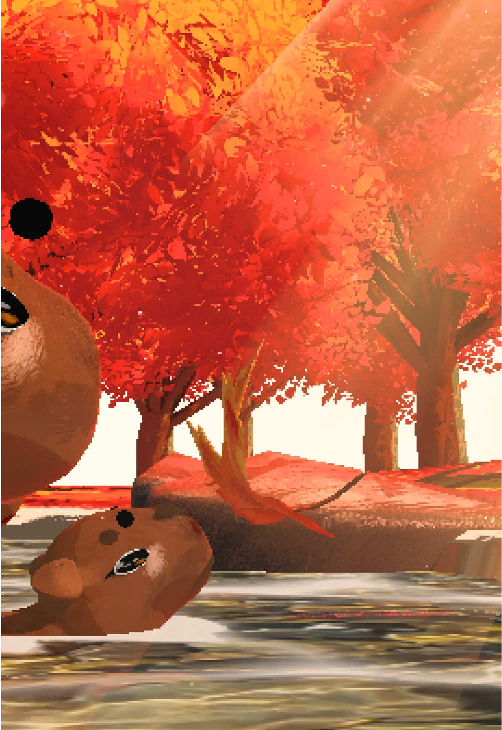 oranges are falling 🤯🍊 (fall my beloved)  #fyp #autumn #capybara #oranges #nintendo 