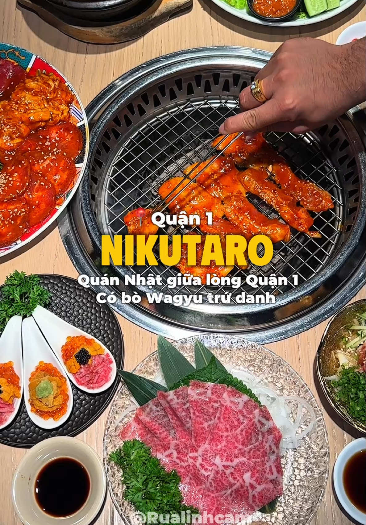 Ăn thử bò Wagyu sống có ngon như lời đồn ✨🫶 #rualinhcam #nikutaro #saigondidau #saigonangi #quan1 