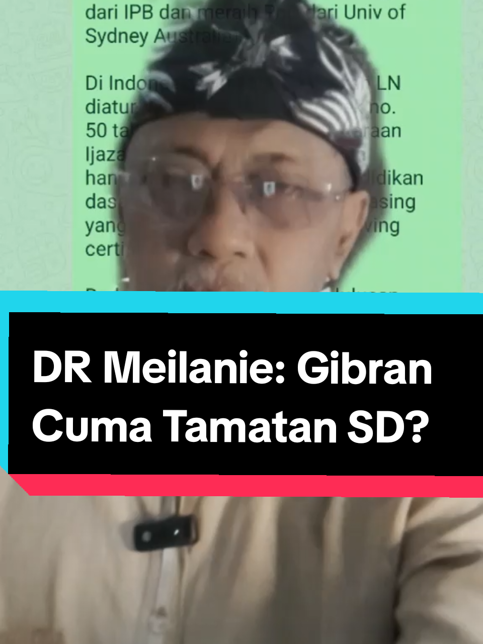 #DRMeilanie #gibran cuma Tamatan SD?@advokat_progresif 