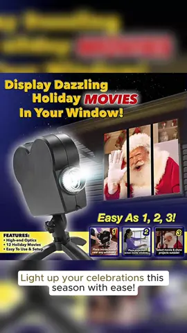 Halloween Window Projector Christmas Holographic Optical Home Window Display Pro with Tripod 12 Built-in Movies for Outdoor Decorations#halloween #Christmas #Projector #Holographic #fyp 