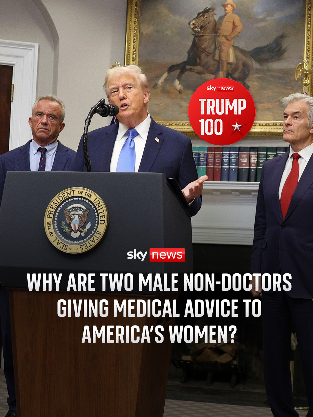 'Three male politicians - including two non-doctors - advising women on pregnancy' Sky's Martha Kelner and Mark Stone respond to Donald Trump's claim - widely refuted by experts - that taking paracetamol during pregnancy causes autism. #skynews #rfkjr #donaldtrump #trump100