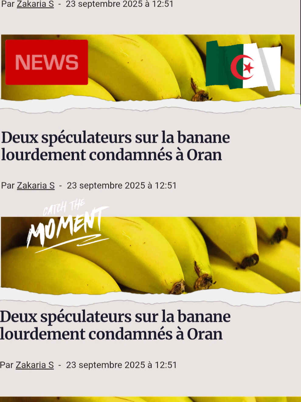 Le tribunal correctionnel d’Arzew a condamné deux personnes à dix ans de prison ferme et une amende d’un million de dinars algériens chacun pour spéculation illégale sur les bananes, selon un communiqué du procureur de la République. L’affaire met en lumière la sévérité des sanctions encourues en Algérie pour ce type de délit. Conformément à l’article 19 du Code de procédure pénale, le procureur de la République près le tribunal d’Arzew informe que dans le cadre de la lutte contre la spéculation illégale : Une brigade mixte composée de membres de la gendarmerie nationale d’Arzew et des éléments de la brigade mobile des douanes a intercepté, le 6 septembre 2025, les nommés : Bouazah Hamid et Beghir Mohamed, âgés respectivement de 38 ans et de 35 ans. Les suspects ont été arrêtés en flagrant délit à bord d’un camion transportant 1122 kg de bananes destinées à la spéculation illégale.#algerie #algeria #morocco #maroc 