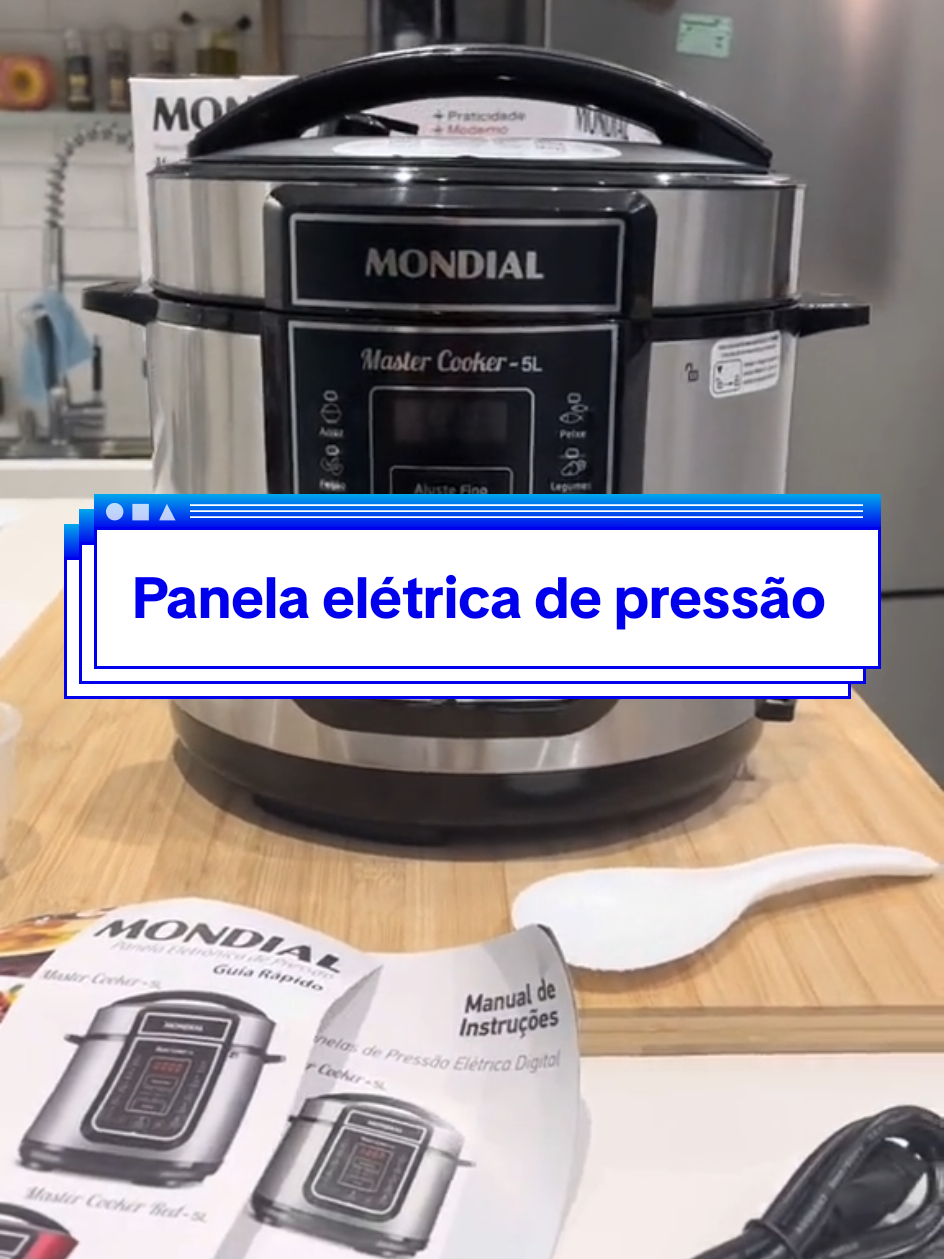Panela elétrica de pressão Mondial, ela cozinha rapidamente e é silenciosa 🤗 LINK NOS COMENTÁRIOS 🔥  Panela de Pressão Elétrica 5 Litros Mondial Master Cooker PE38 Preta com Prata 127V #creatorsearchinsights #mondial #paneladepressao #panela #cozinhatiktok 