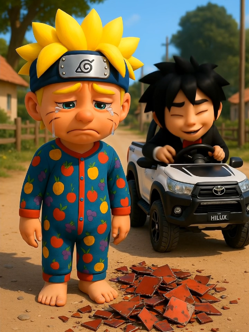 Naruto só queria um TRATORZINHO! #naruto #sasuke #ia #desenho #animação 