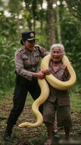 Polwan menyelamatkan nenek yang terlilit ular besar #ular #polwan #polwanindonesia #polisi #polisiindonesia🇮🇩 