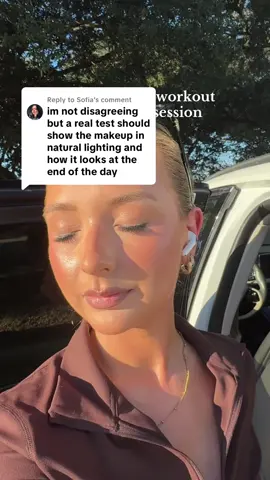 Replying to @Sofia I will work out in a full face to prove a point lol - both sides lasted just fine 🥰 #makeup #weartest #makeuptutorial #beauty 