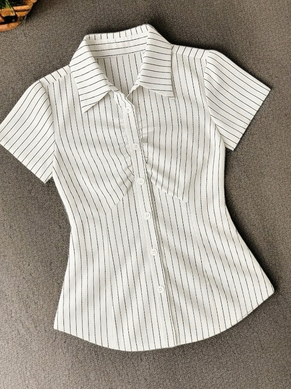 ELENA SHIRT KOREAN TOP ATASAN VEST WANITA  KEMEJA LENGAN PENDEK FIT BODY ✨ #vest #atasanwanita #shirt #atasancantik #eleganstyle 