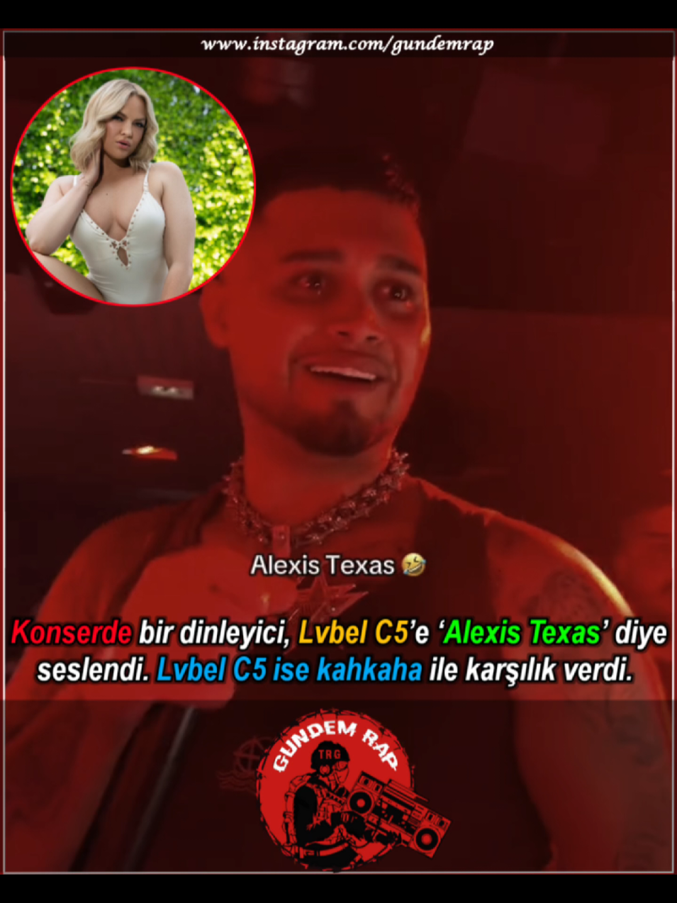 Konserde bir dinleyici, Lvbel C5’e ‘Alexis Texas’ diye seslendi. Lvbel C5 ise kahkaha ile karşılık verdi. 
