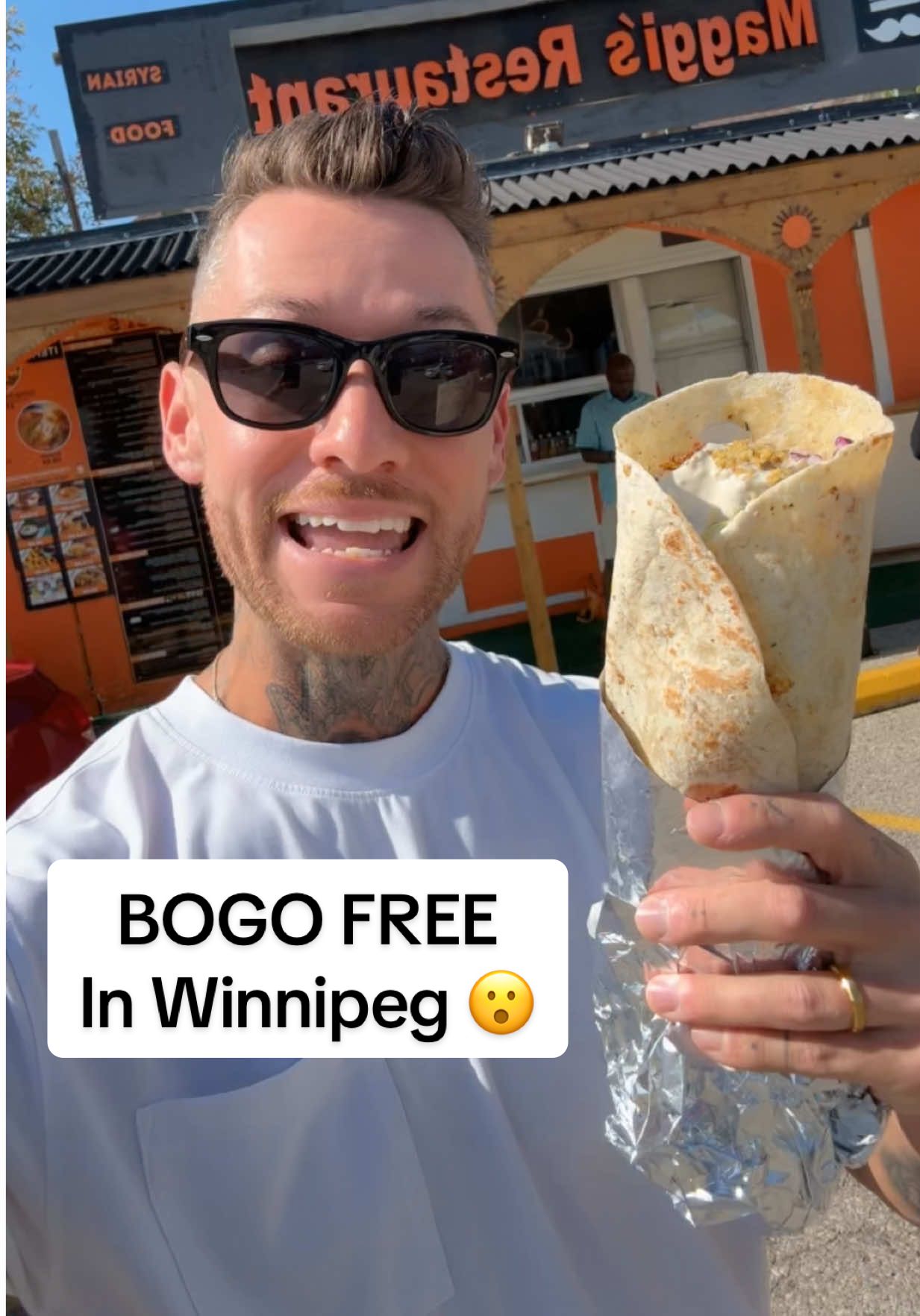 Winnipeg’s BIGGEST deal 😮 Buy 1 Wrap, Get 1 FREE (or grab 1 solo for just $7.99) 🌯🔥 Or Platter!  #MarcoFoodTV #wpgeats #winnipegmanitoba #shawarma #wpgfoodie 