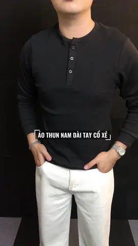 Áo Thun Nam Dài Tay Cổ Tròn Xẻ #aothunnam #aothundaitay #aothungan #quanaonam #thoitrangnam 