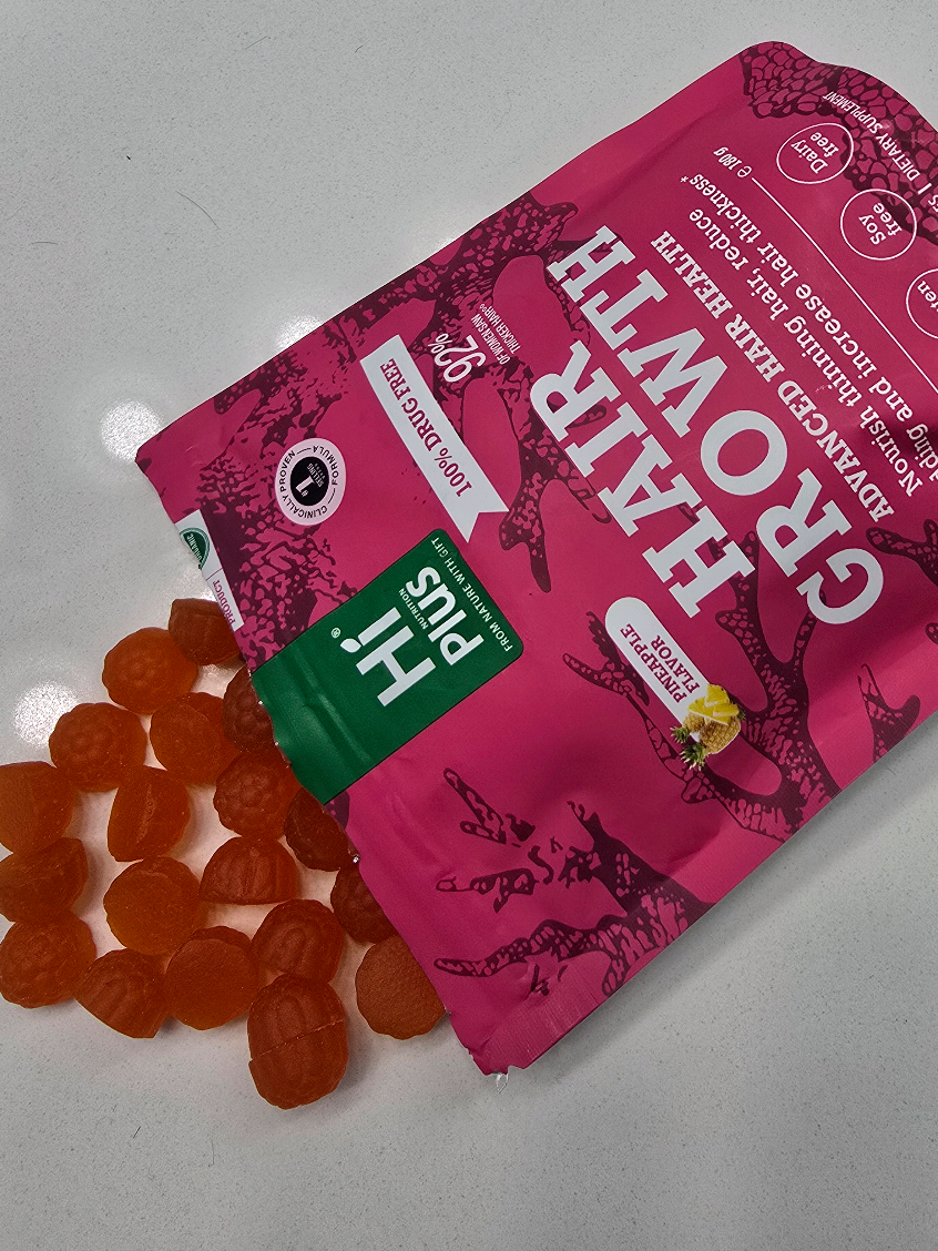 If you're looking to help grow your hair or get it thicker, these hair growth gummies can help. #hiplus #hair #hairgrowth #beauty #hairthickening 