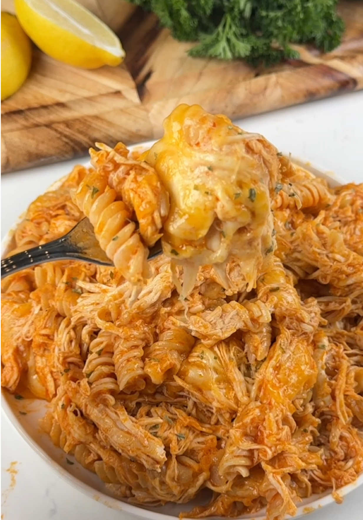 Slow Cooker Buffalo Chicken Pasta 🔥🙌🤤 To try my Keto Pasta with 20g protein go to Amazon and search: Care Free Kitchen Keto Pasta or go to the link in my bio ❤️ What you need: 2 chicken breasts 16 oz buffalo sauce sauce  1/2 a bottle of ranch dressing  1/2 cup shredded Mexican cheese 8 oz low carb pasta  1 packet ranch seasoning How to make it: 1. Cook your chicken, Buffalo sauce, ranch & ranch seasoning for 3-4 hours on high. 2. Then top with your pre-boiled pasta and shredded cheese.  3. Once the cheese gets melty, serve it and enjoy!