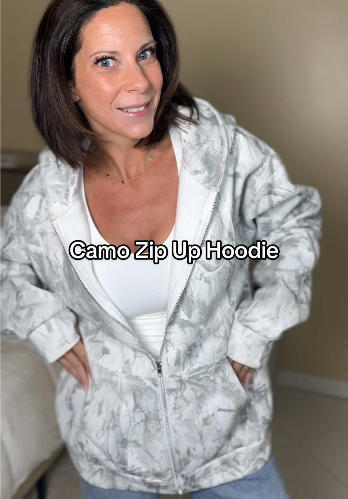Hands down my new fave hoodie!! A zip up so I don’t have to pull it over my head and this light camo is PRECIOUS!!! #camohoodie #hoodie #zipup #zipuphoodie #tiktokshopcreatorpicks 