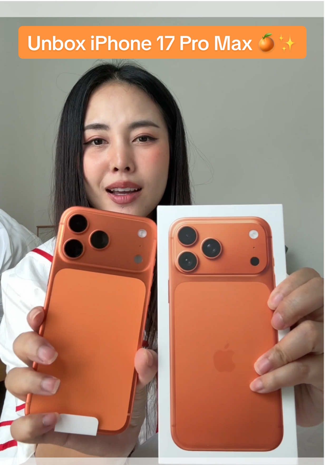 Unbox 🍊 iPhone 17 Pro Max แบบจัดเต็มมมมม สวยจนใจเจ็บ #bewvaraporn #iphone17promax 