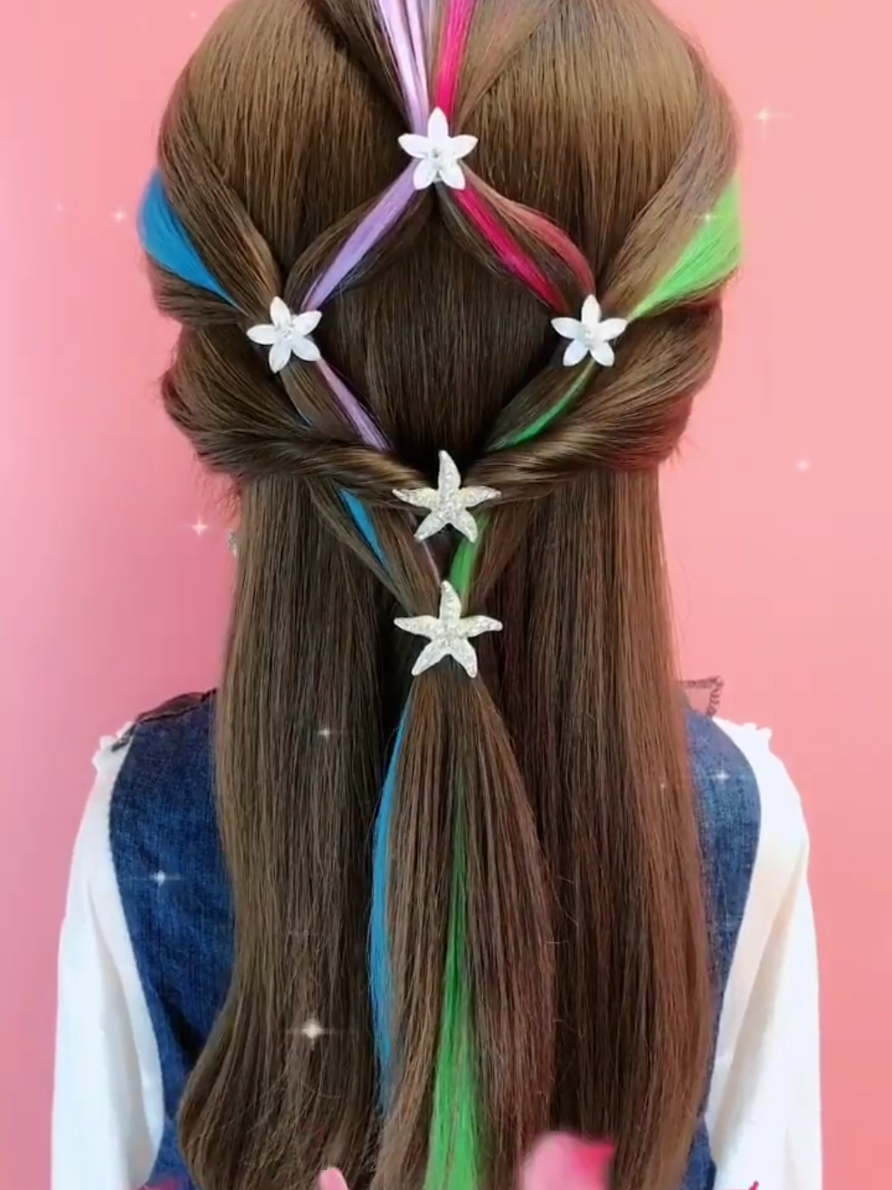 Easy Half Up Half Down Hairstyle With Twists. Bridal Hairstyles For Long Hair #newhairstyle #easyhairstyle #fantasticramadanselfie #foryou #100k 