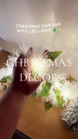 Christmas garland with lights #christmasdecor #garland 