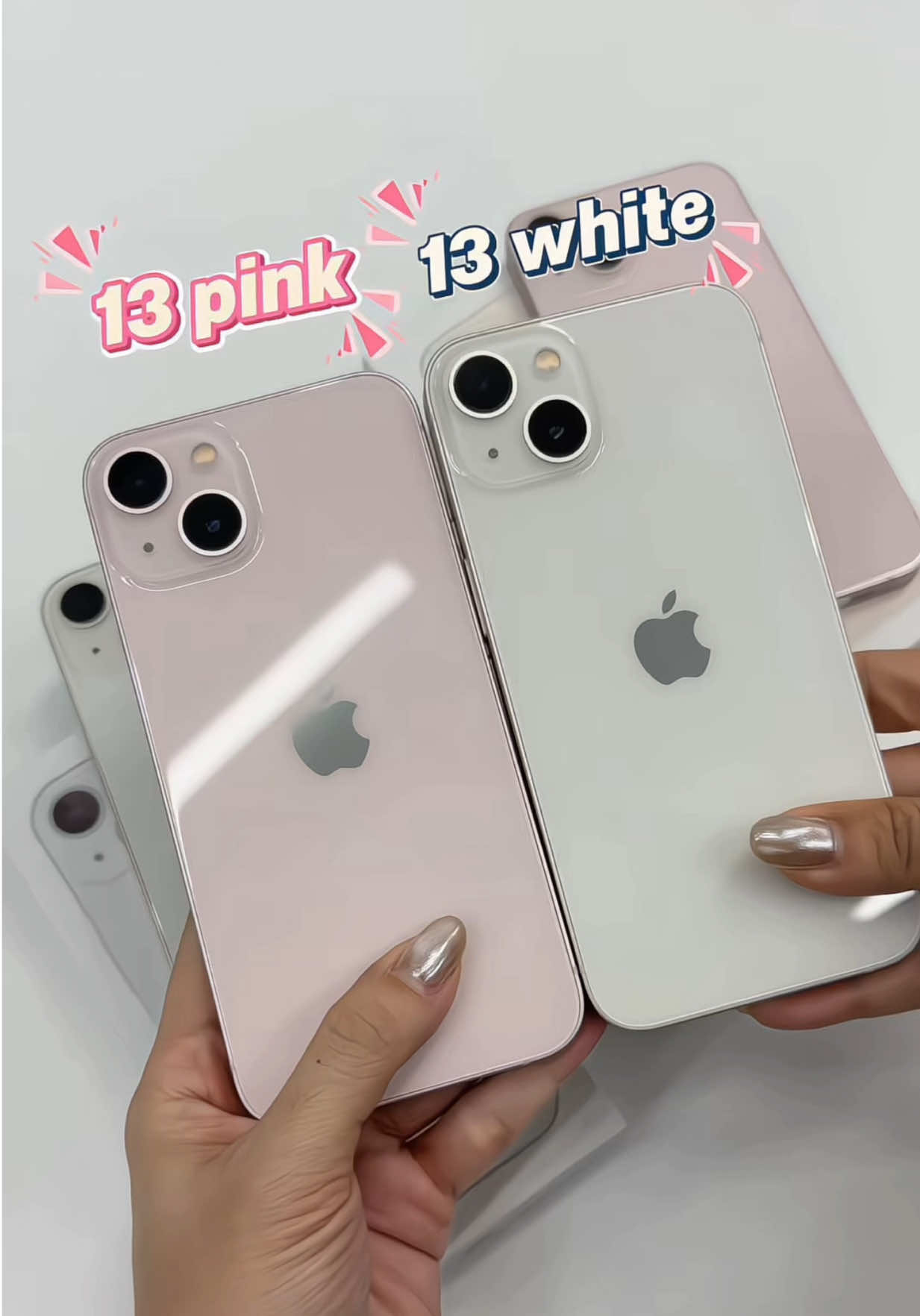 Màu nào đâyyy….🩷🤍 #testphone #iphone13 #iphone13pink #iphone13white 