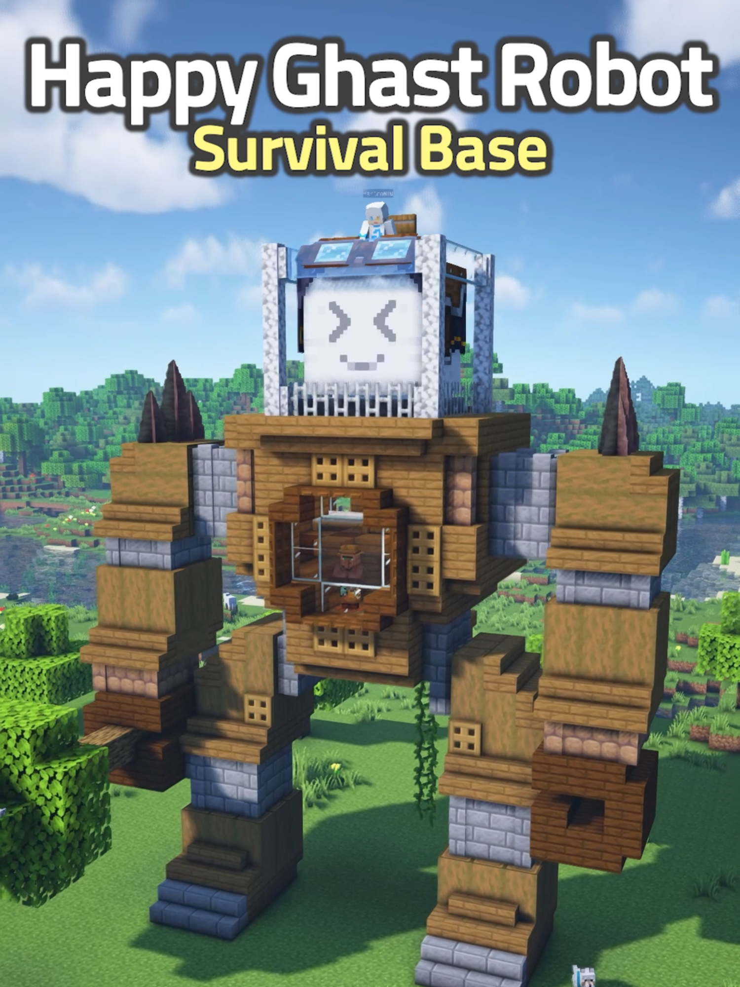 Minecraft Happy Ghast Robot House 👻😲 #Minecraft #minecraftbuilding #minecrafttutorial