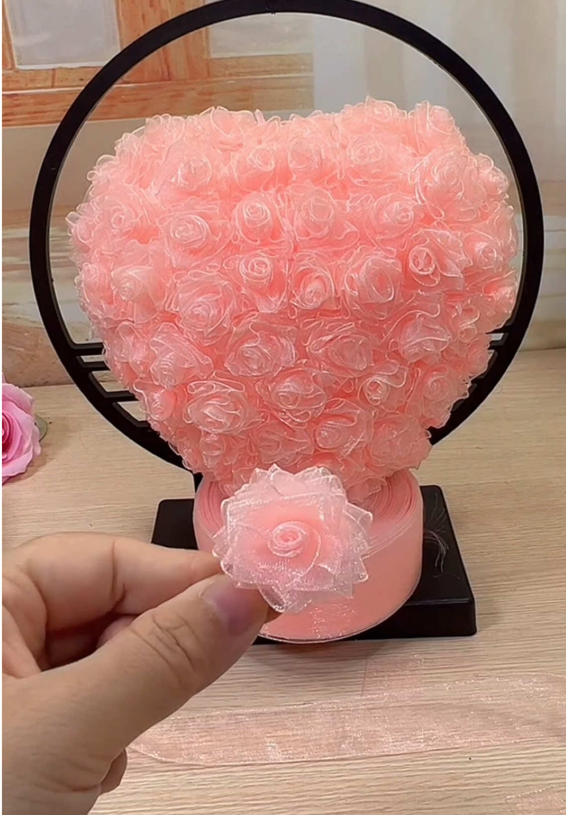 DIY gift ideas ribbon pink rose flower #handmadegifts #flowers #gift #ribbon #rose   