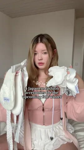 These Japanese fashion inspired accessories are all part of my brands first collection yay 🥹🤍 coming end of October 🫶🏻 #jfashion #shoujo #coquette 