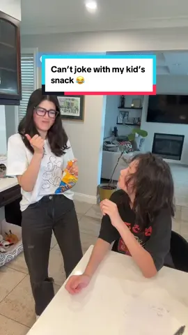 Can’t mess up with my kid’s snacks! 😝 #MomsofTikTok #humor #lifewithkids #funnyvideos #justkidding 