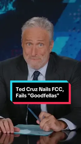 Jon Stewart was just about to give Ted Cruz props for slamming the FCC's censorship of Kimmel, but then the 
