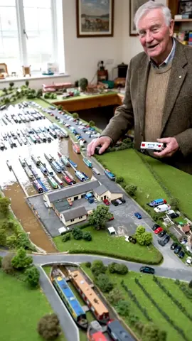 Model marina with narrowboats. #narrowboat #canalboat #canal #british #boating 