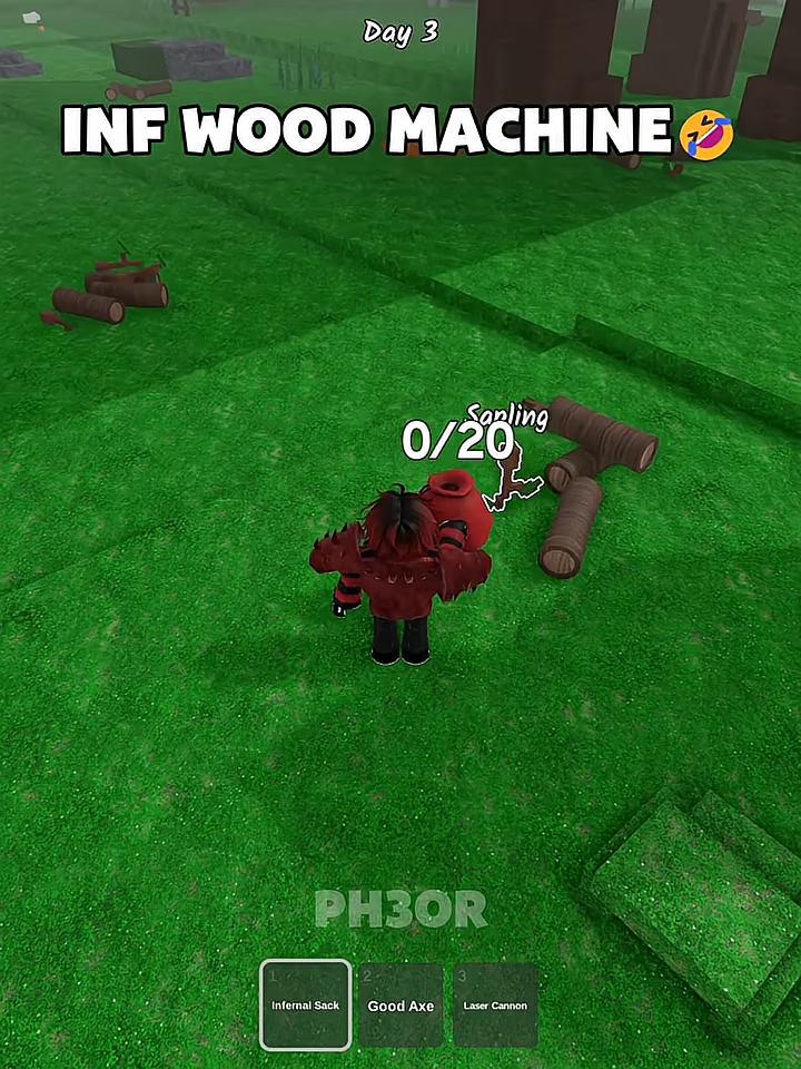 Inf Wood Machine🤣 #roblox #99daysintheforest #usa