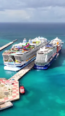 The size difference is INSANE! 🤯  The world's LARGEST cruise ship vs one of the most beautiful cruise ships! 🚢  Star of the Seas next to Celebrity Beyond in Sint Maarten.....which one are you sailing on?! *This drone flight took coordination from the port, and air traffic control. Do NOT fly a drone here without necessary approvals. It took 2 months..* #cruiseship #staroftheseas #worldslargest #celebritybeyond #sintmaarten