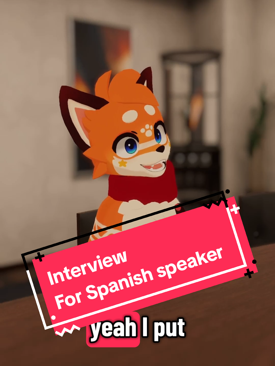 Took this well known meme and redone it with @NaN was fun, hope you'll like it. Taking an interview for your ability to speak another language. #furry #vrc #vrchat #humor 