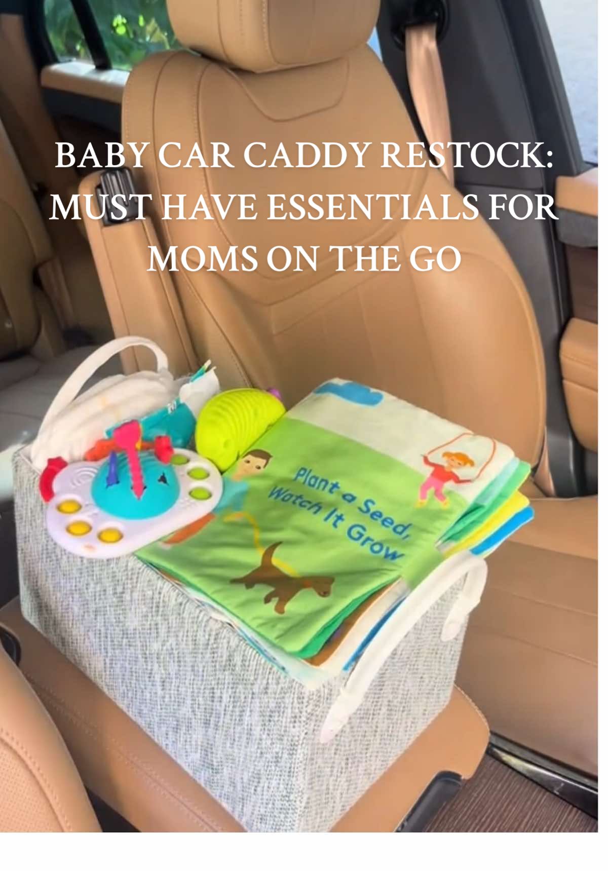 Restocking my baby car caddy to make car rides stress-free ✨ A little prep goes a long way when you’re out and about with a little one. Here’s what I keep inside for peace of mind: 🍼 Diapers + wipes + bibs 👕 Extra outfit + shoes + muslin blanket  📚 Toys + favorite books 🎒 Our Lovevery Busy Book for easy car ride entertainment Having these baby car essentials always ready in the car means no last-minute stress. Perfect for moms on the go, road trips, errands, or long drives. 🚙💨 #momhacks #babyessentials #carcaddyrestock #babyonthego #momlifehacks