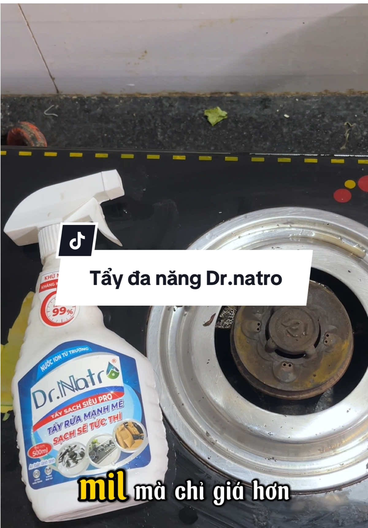 Tẩy vết cháy nồi, vết cặn canxi nhẹ nhàng với chai tẩy đa năng Dr.natro #taydanang #drnatro #taydanangdrnatro 