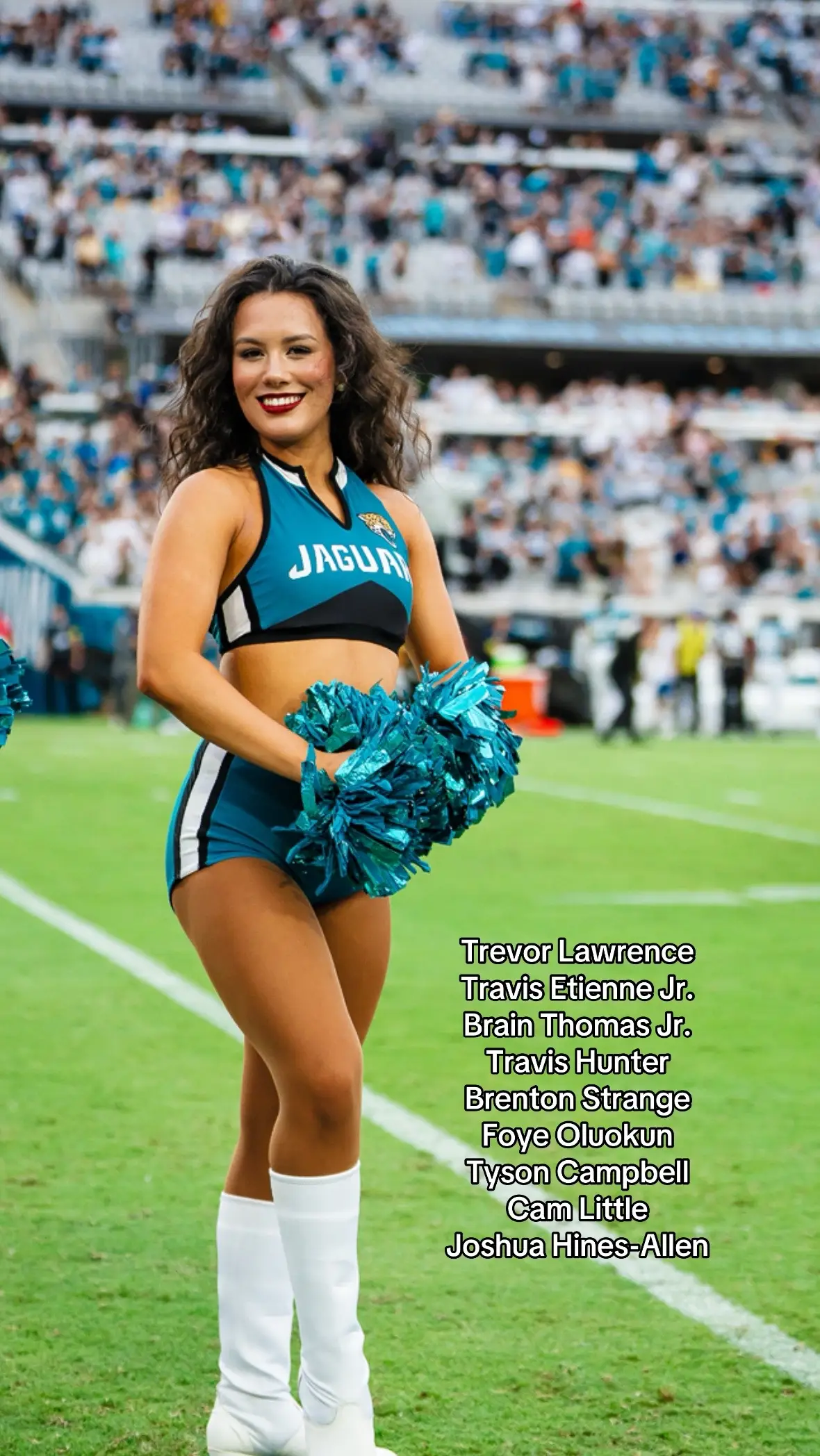 HUGE jags girl 📣🩵 ILY @DUUUVAL 🐆✨ #fyp #fypシ #nfl #jaguar #nflcheerleader 